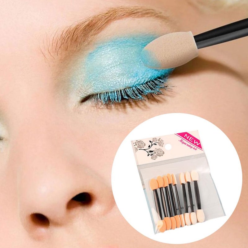 Mini Dual Head Eyeshadow Sponge Stick Latex Makeup Blender Disposable Strong Pigment Pickup Crease Proof Applicator Soft Travel Size Blending Tool Professional Seamless Eyeshadow Brush - Image 2